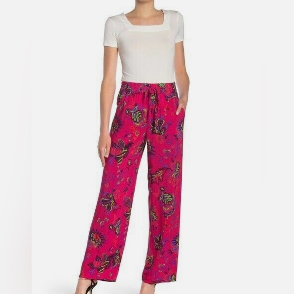 Catherine Malandrino Floral Pink Pants, Joggers